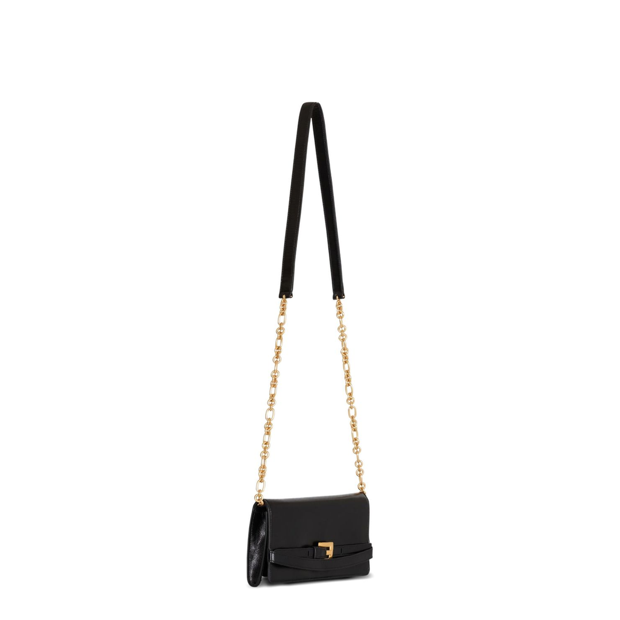 Shuffle Calfskin Wallet-On-Chain - Black
