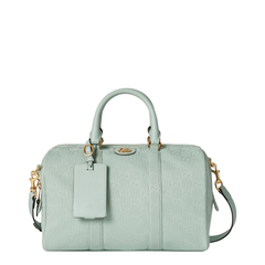 Ophidia Medium GG Canvas Boston Bag - Icy Blue