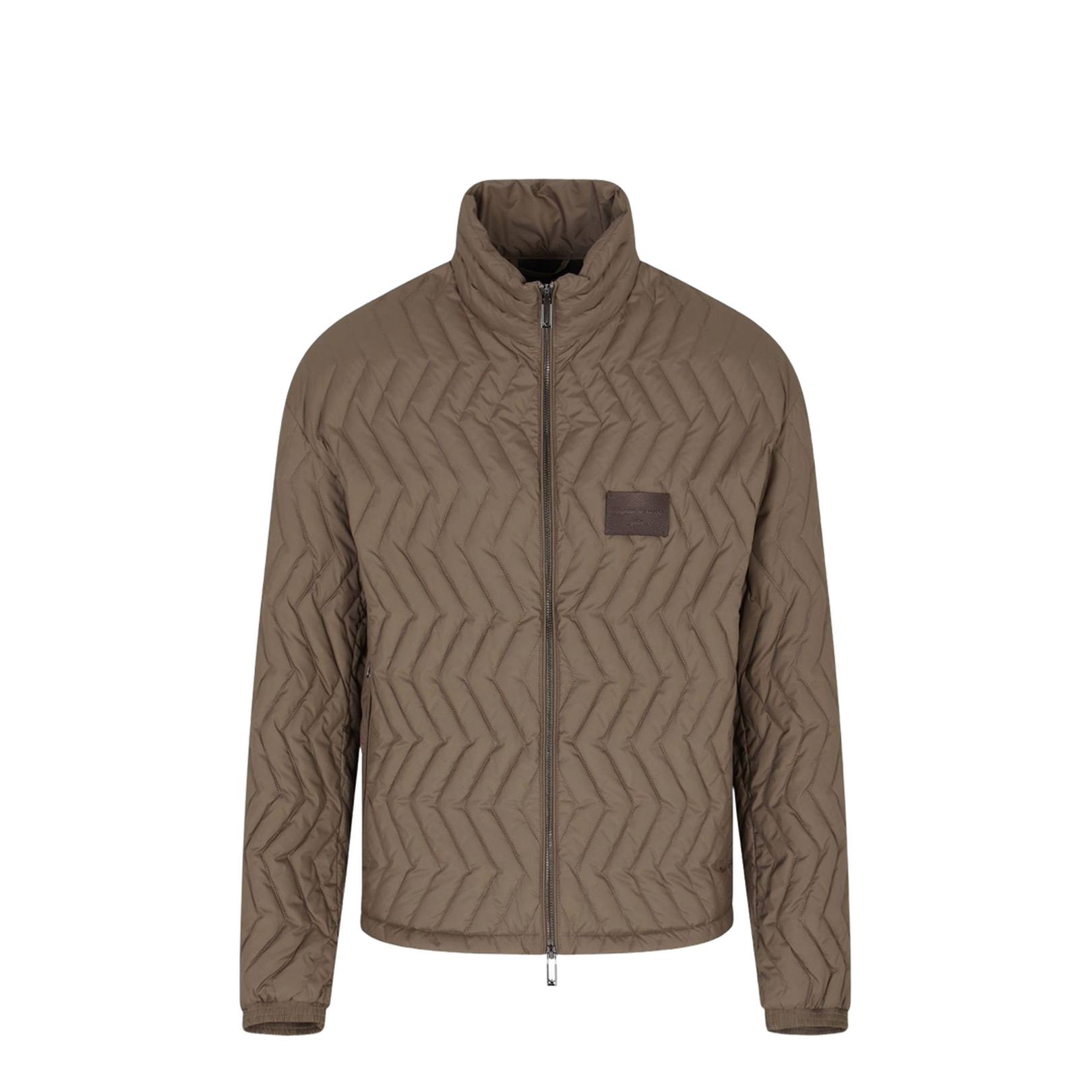 Dark Beige Chevron Quilted Jacket