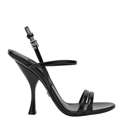 Polished Calfskin Sandals in Black