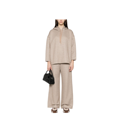 Camel Brown Drawstring Hood Sweater