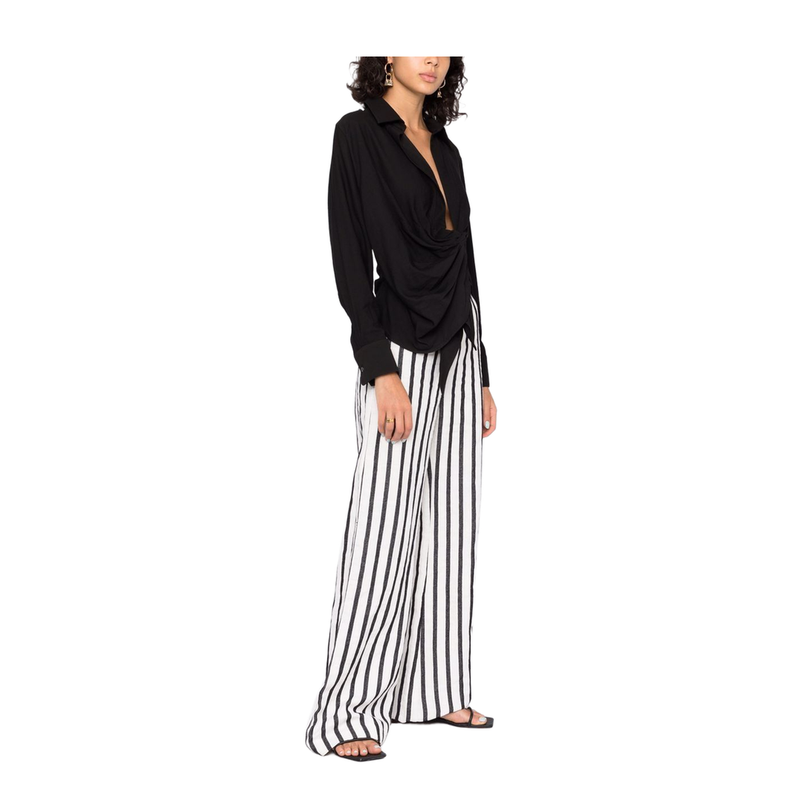 Black Draped Shirt