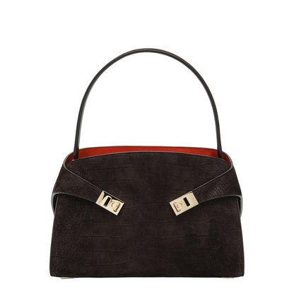 Hug Soft Medium Velvet Shoulder Bag - Nero