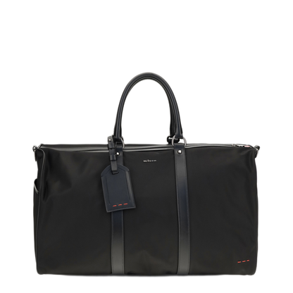 MAYFEYR - Kiton - Leather Trim Travel Duffle Bag - UBA0158N0127001NERO