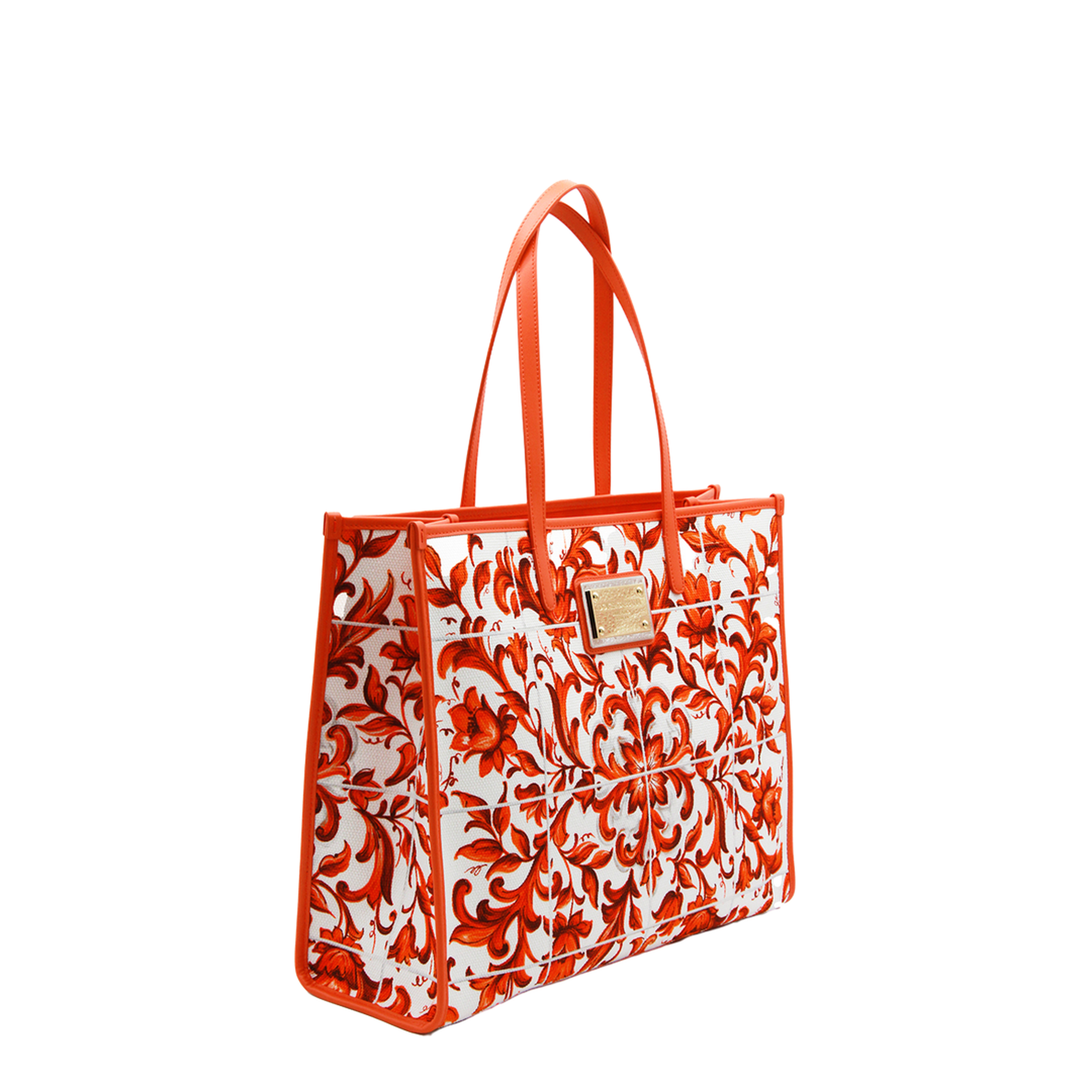Maiolica Large Canvas Tote - White/Blue