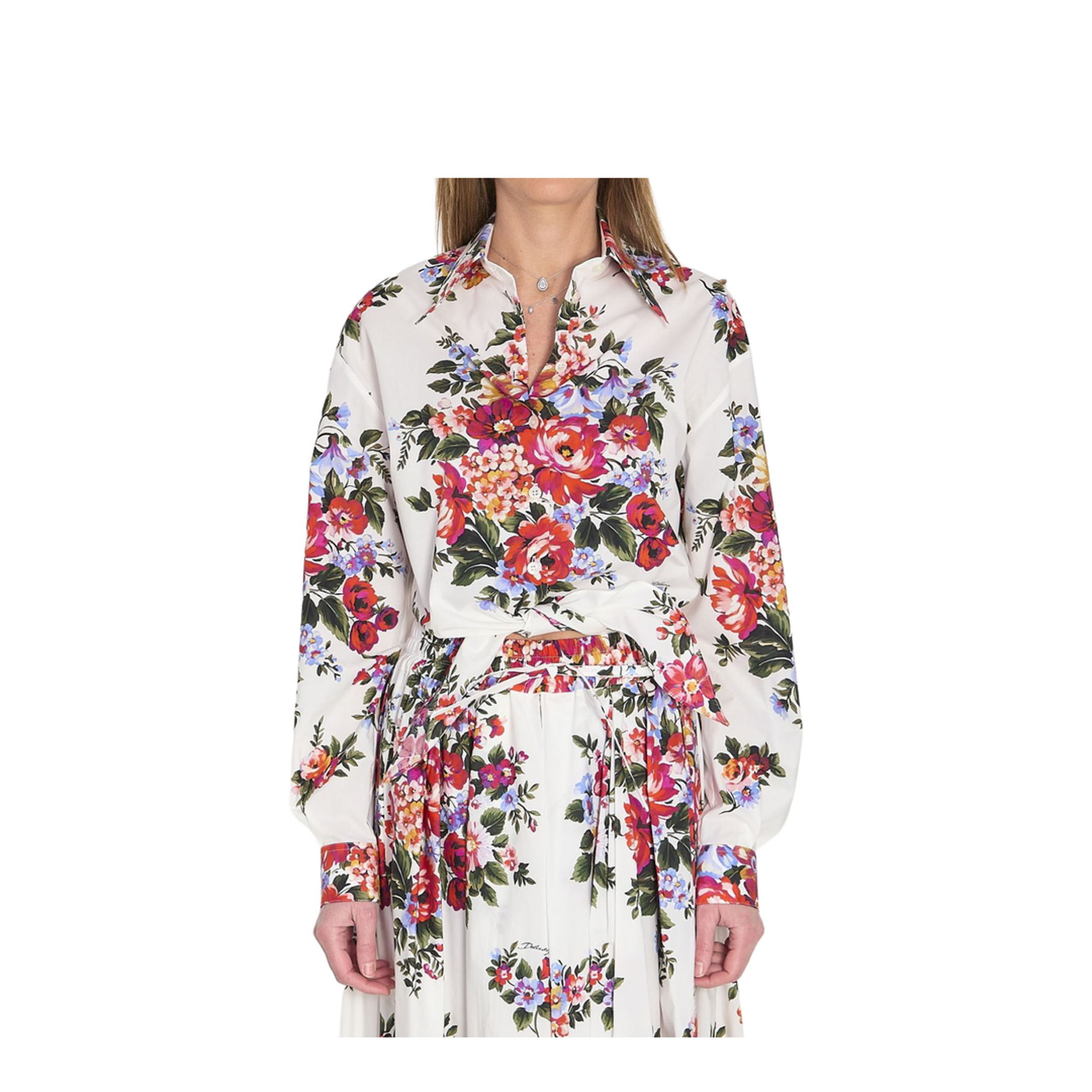 Floral Print Crop Shirt