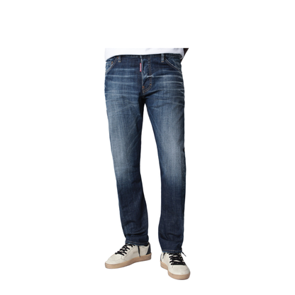 Blue Washed-Effect Jeans