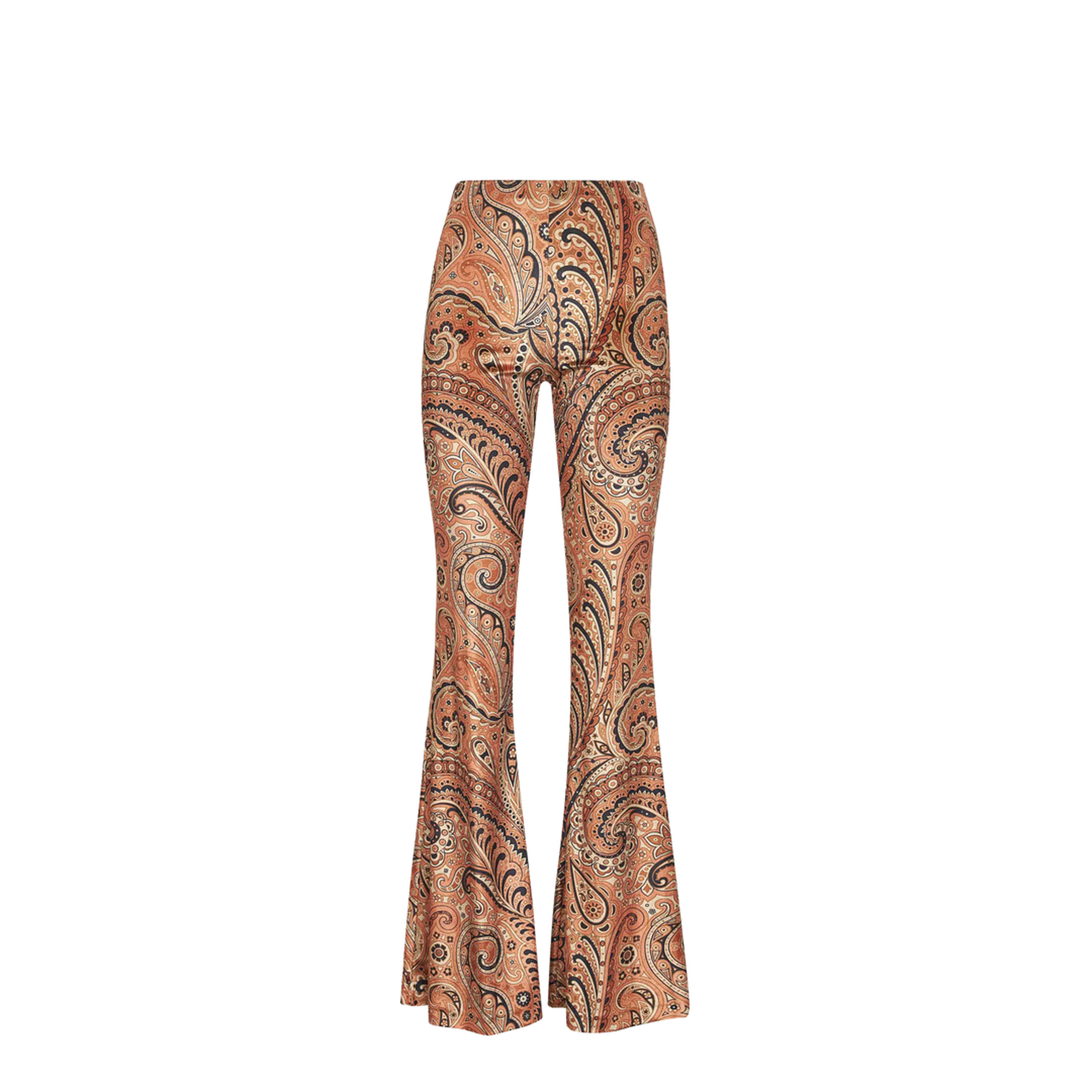 Paisley Print Flared Viscose Trousers