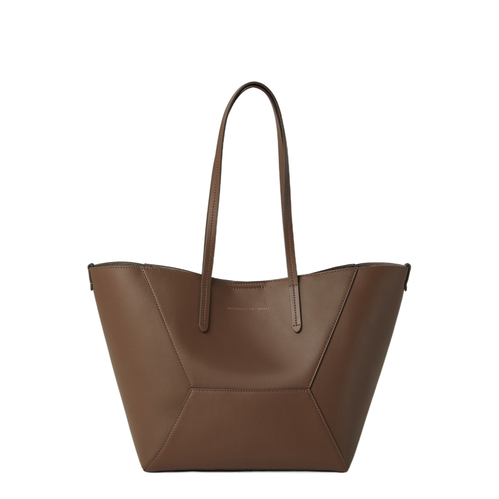 Tote Bag Crafted in Brown Smooth Leather