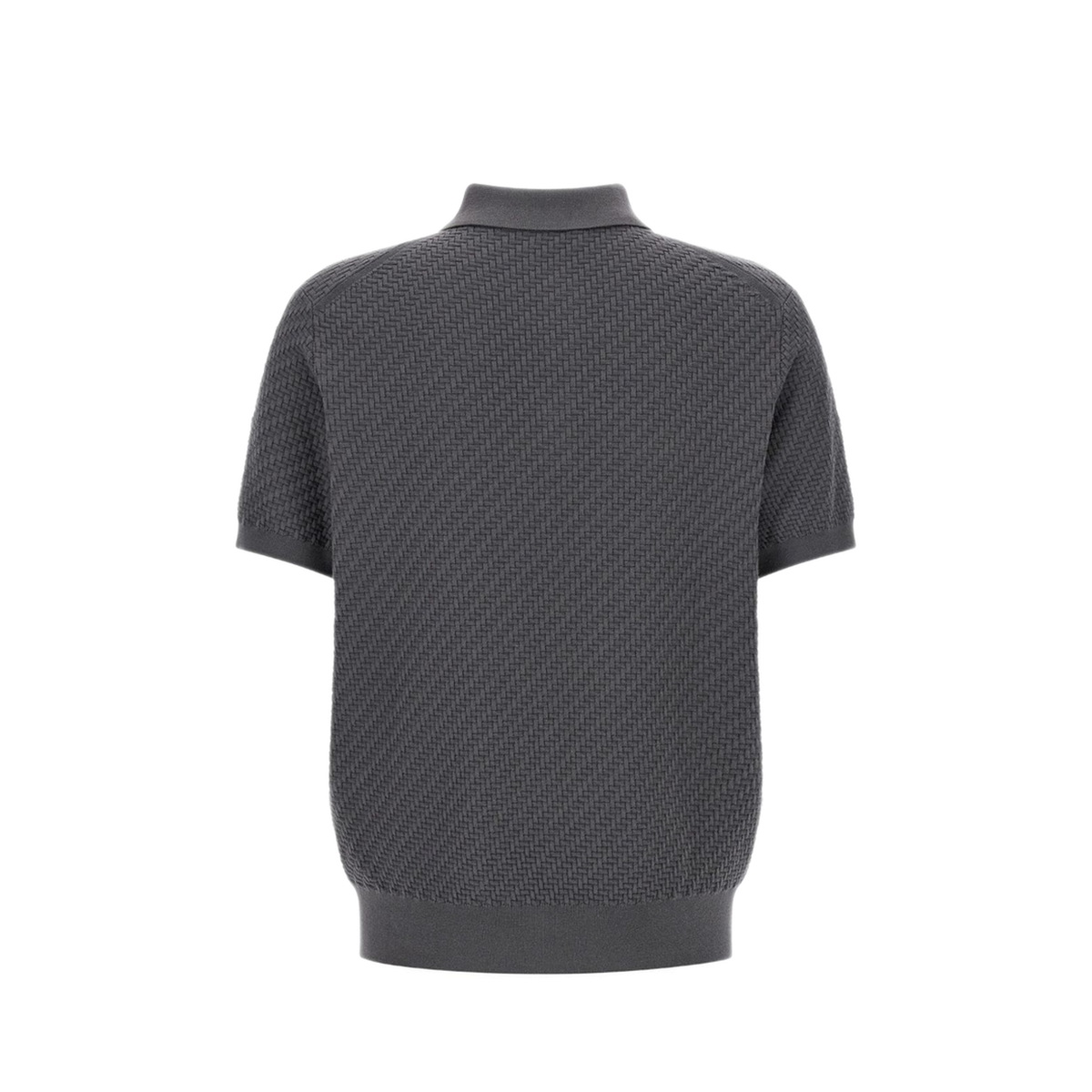 MAYFEYR - Brioni - Grey Woven Texture Polo Shirt - UMR20OPAK221200