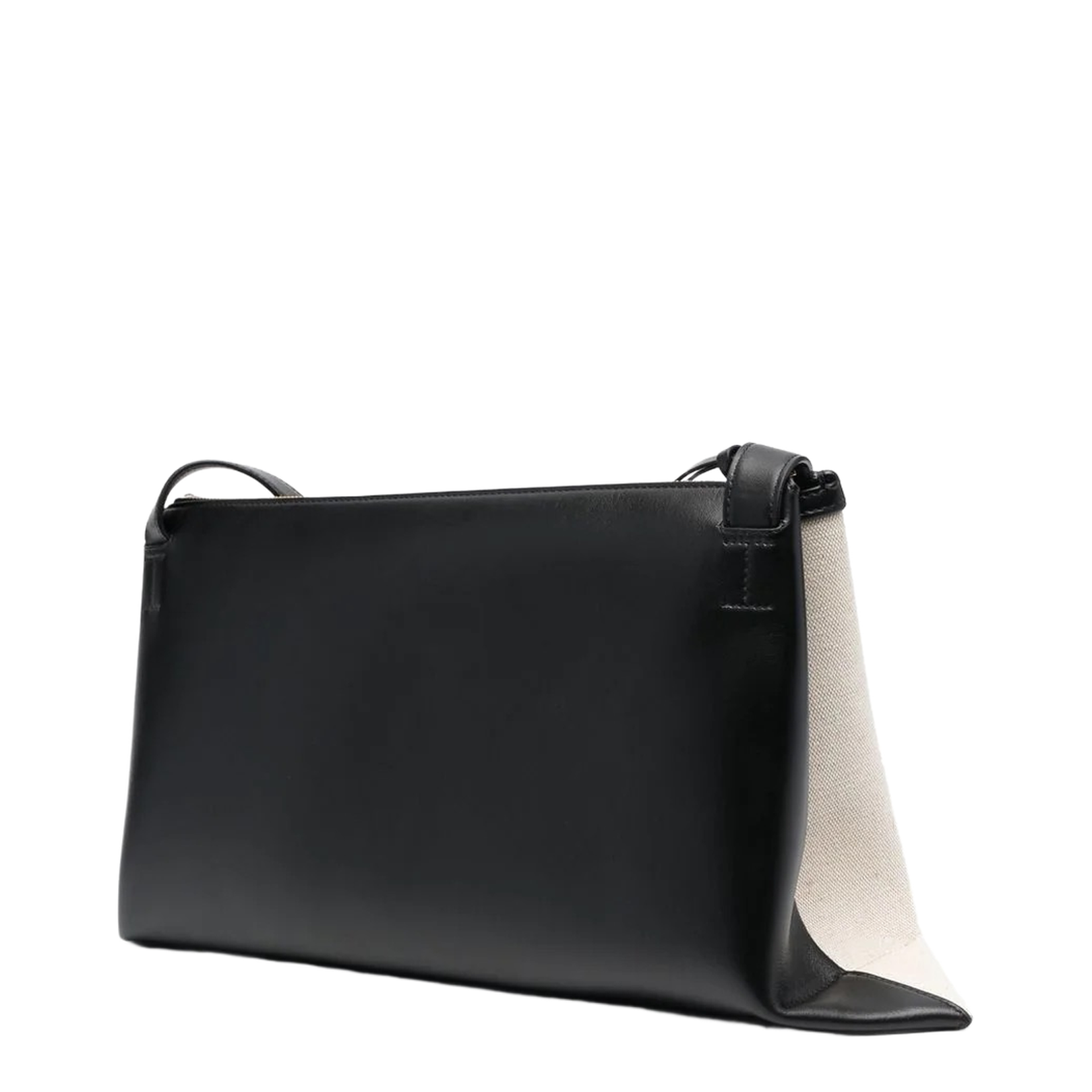 Two-Tone Canvas and Leather Medium Empire Shoulder Bag