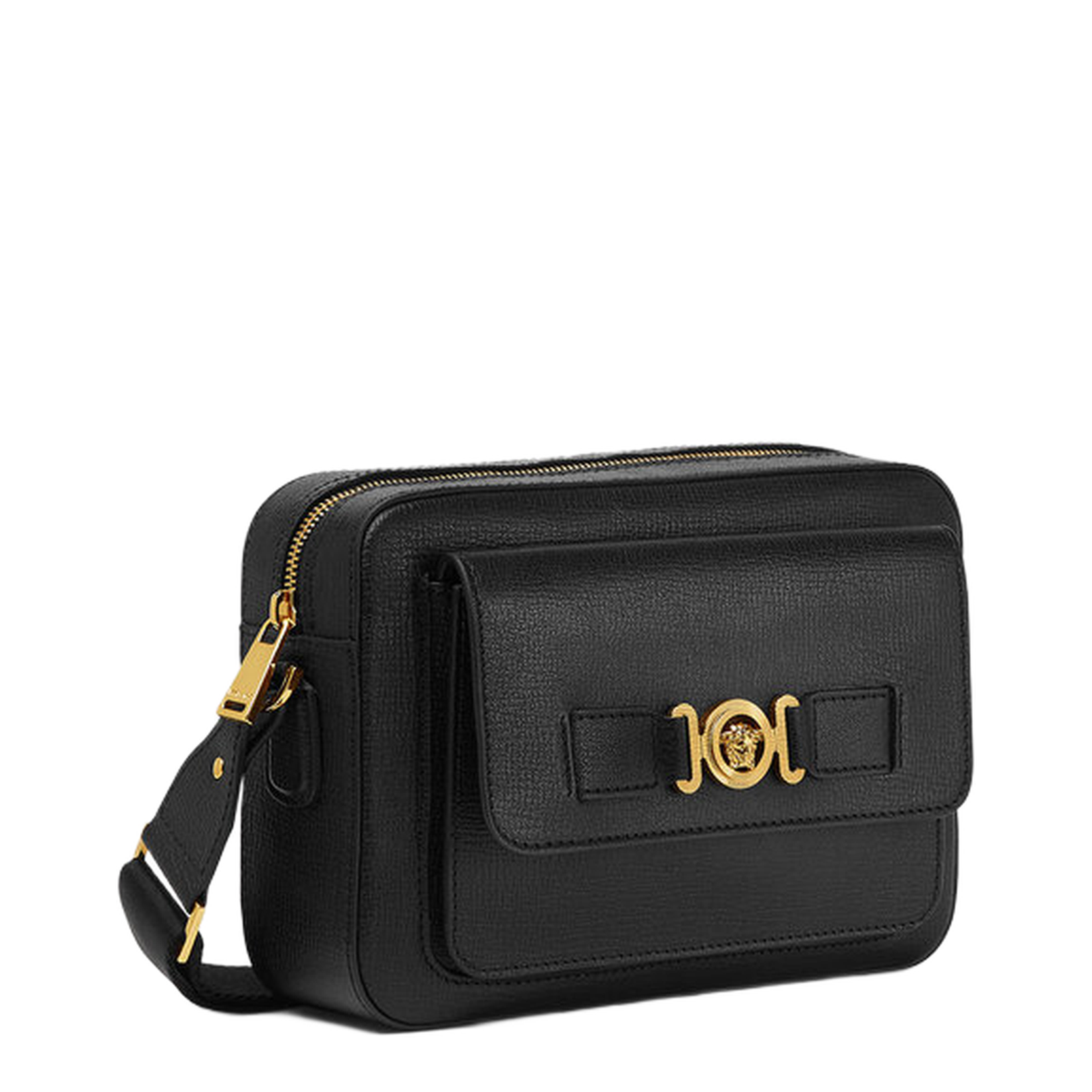 Leather Messenger Bag - Black Goatskin
