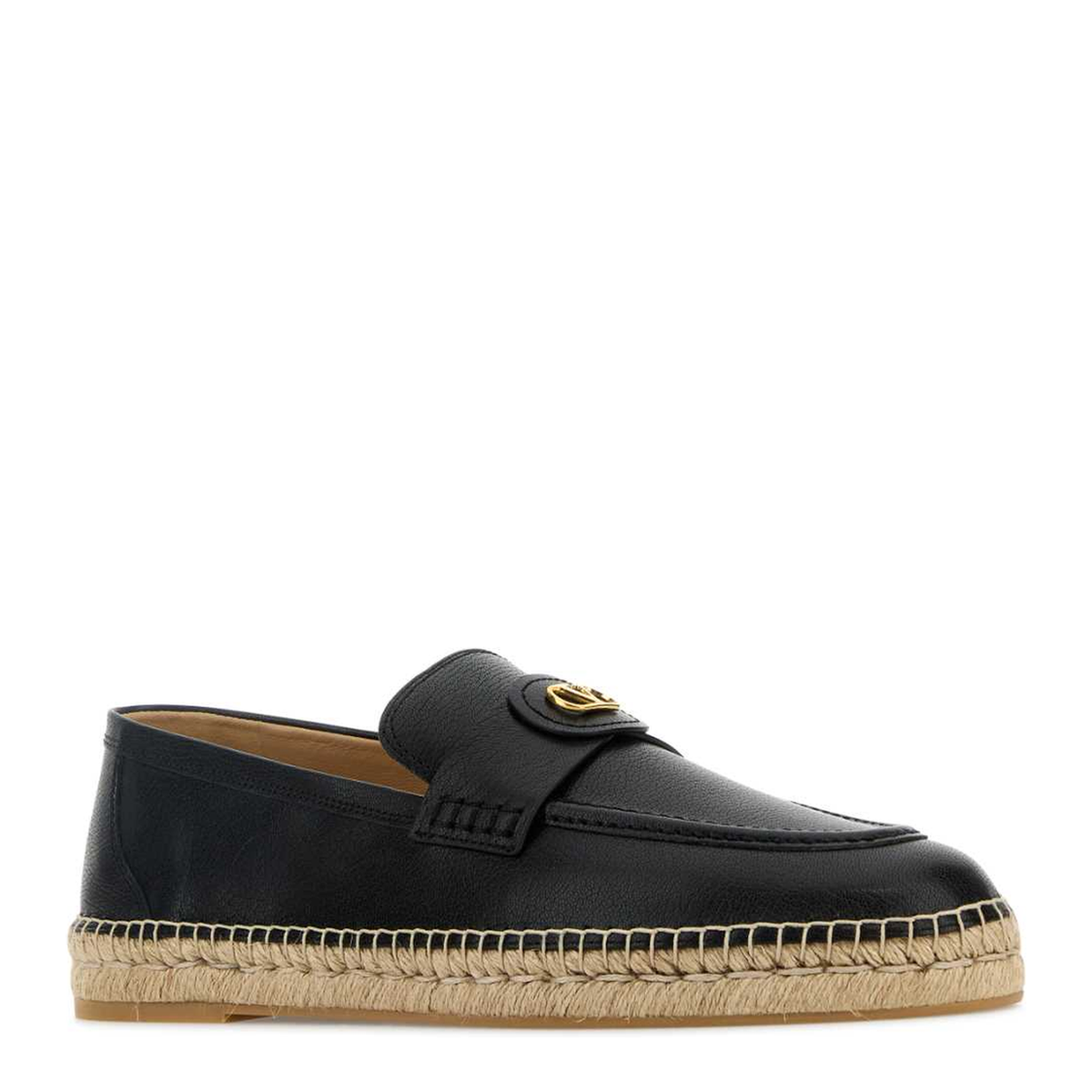 MAYFEYR - Valentino - Black Leather Vlogo Espadrilles - 8Y2S0K00UDX0NO