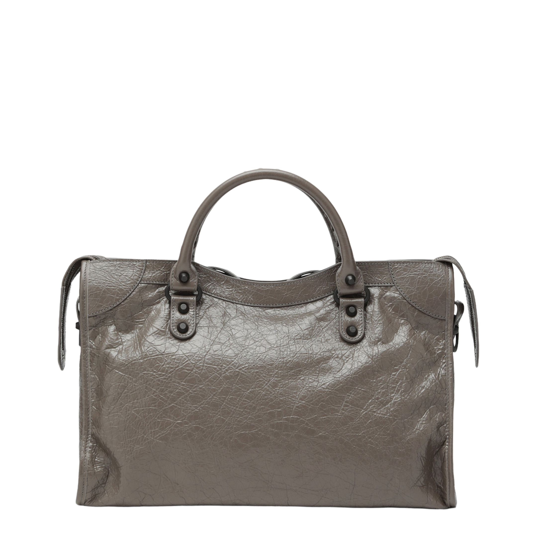 Le City Medium Lambskin Top-Handle Bag - Dark Noix