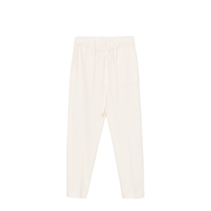 MAYFEYR - Semicouture - White Drawstring Trousers - S6WI30E641