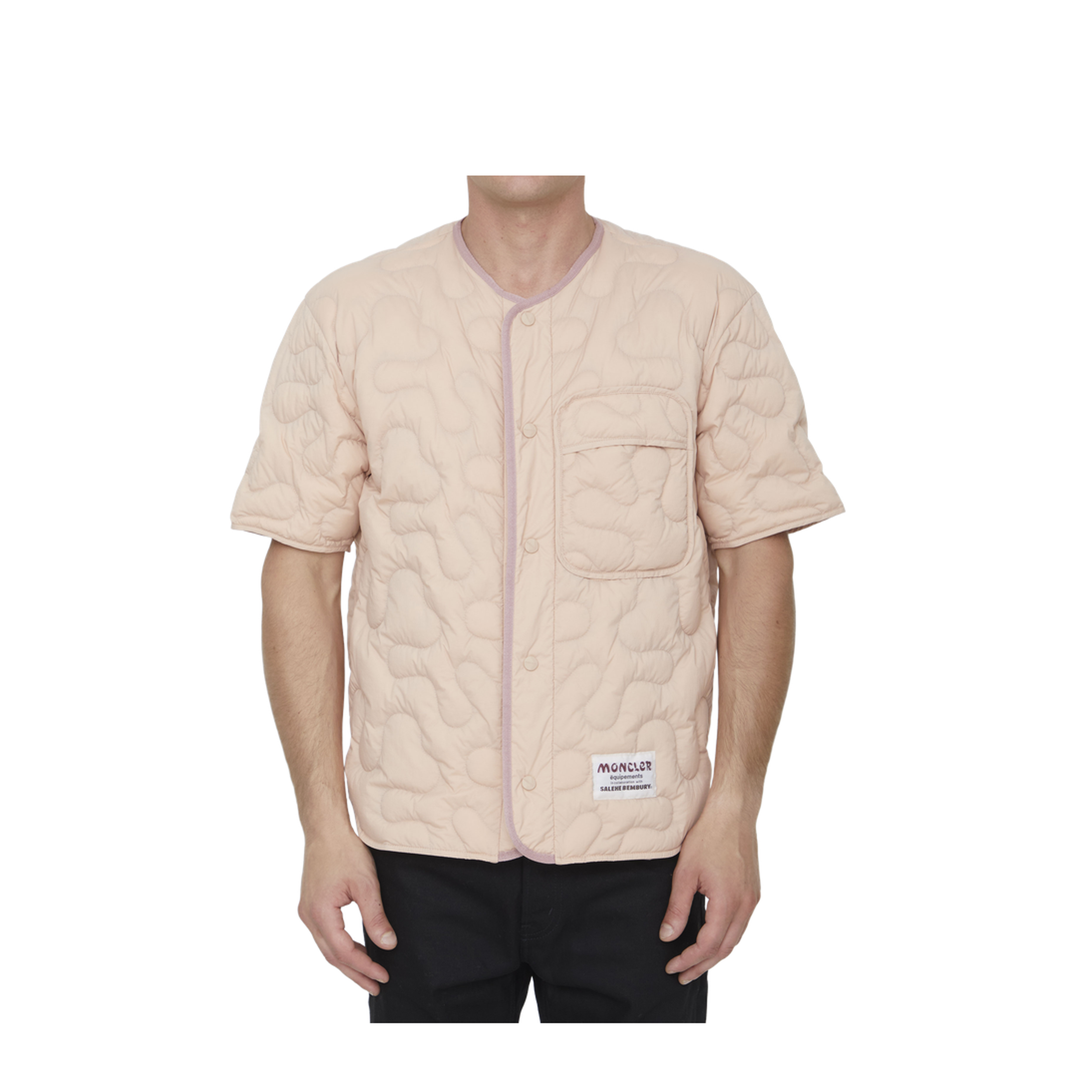 Padded Shirt in Rose with Curve Motif