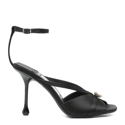 MAYFEYR - Jimmy Choo - Siva 95 Sandals Black - SIVA95AODBLACKWHITE