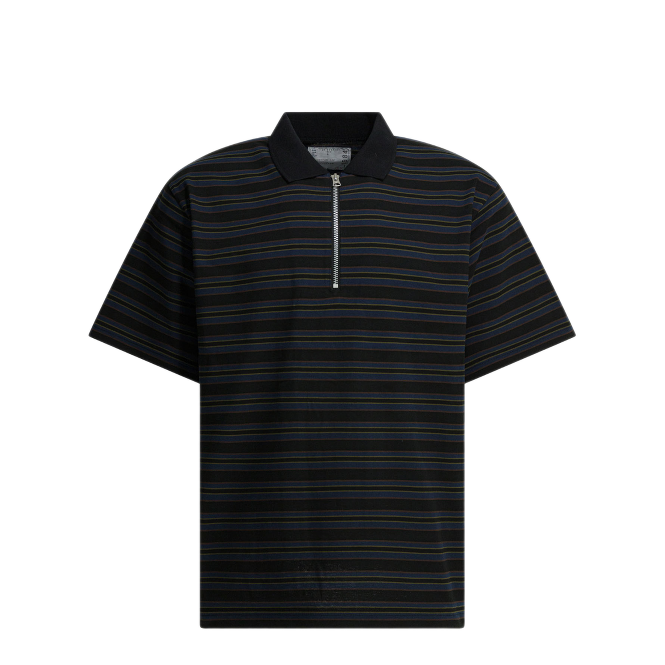 MAYFEYR - Sacai - Striped Buttonless Polo Shirt - 2603984M005