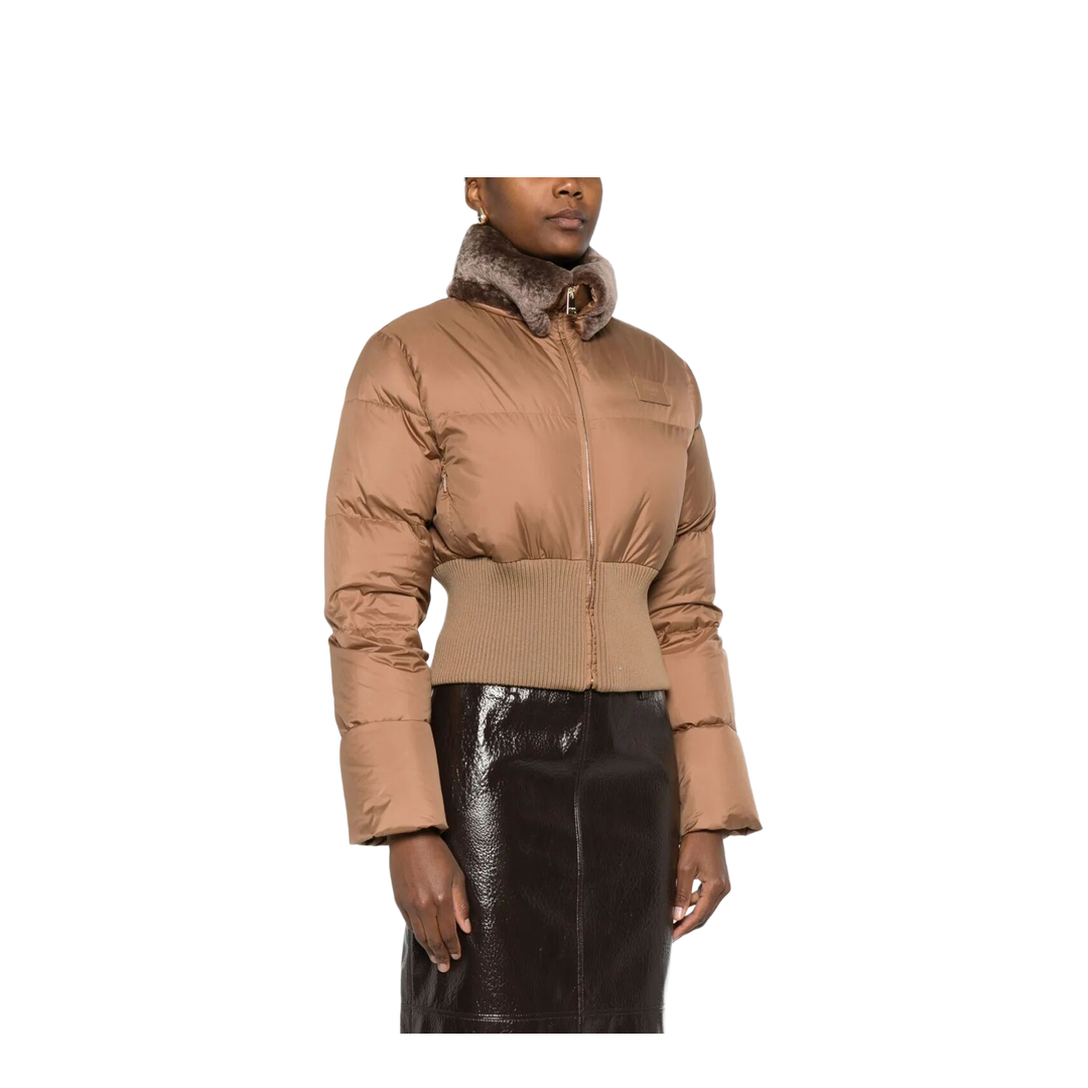 MAYFEYR - Fendi - Short Padded Down Jacket With Shearling Collar - FAN214AT8V