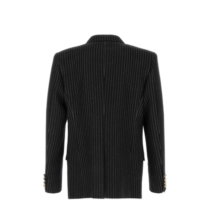 Embroidered Wool Blend Blazer