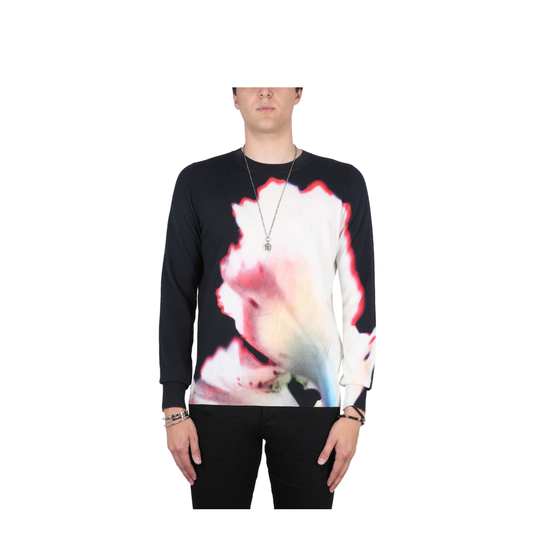 Jersey with Solarised Flower Print