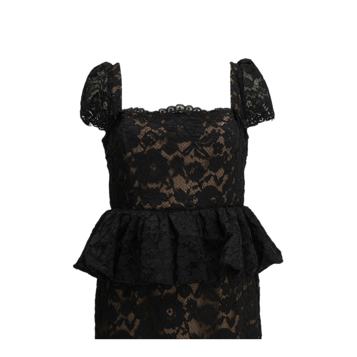 MAYFEYR - Self Portrait - Midi Length Sheath Dress With Ruffles - SC26029MABBLACK