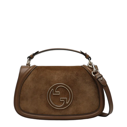 Blondie Large Top Handle Bag in Light Brown Suede