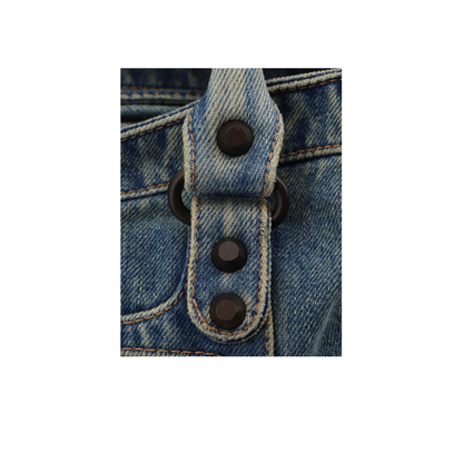 City Medium Denim Shoulder Bag