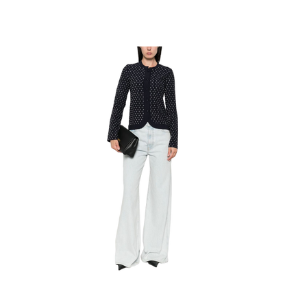 Dotted Crewneck Cardigan