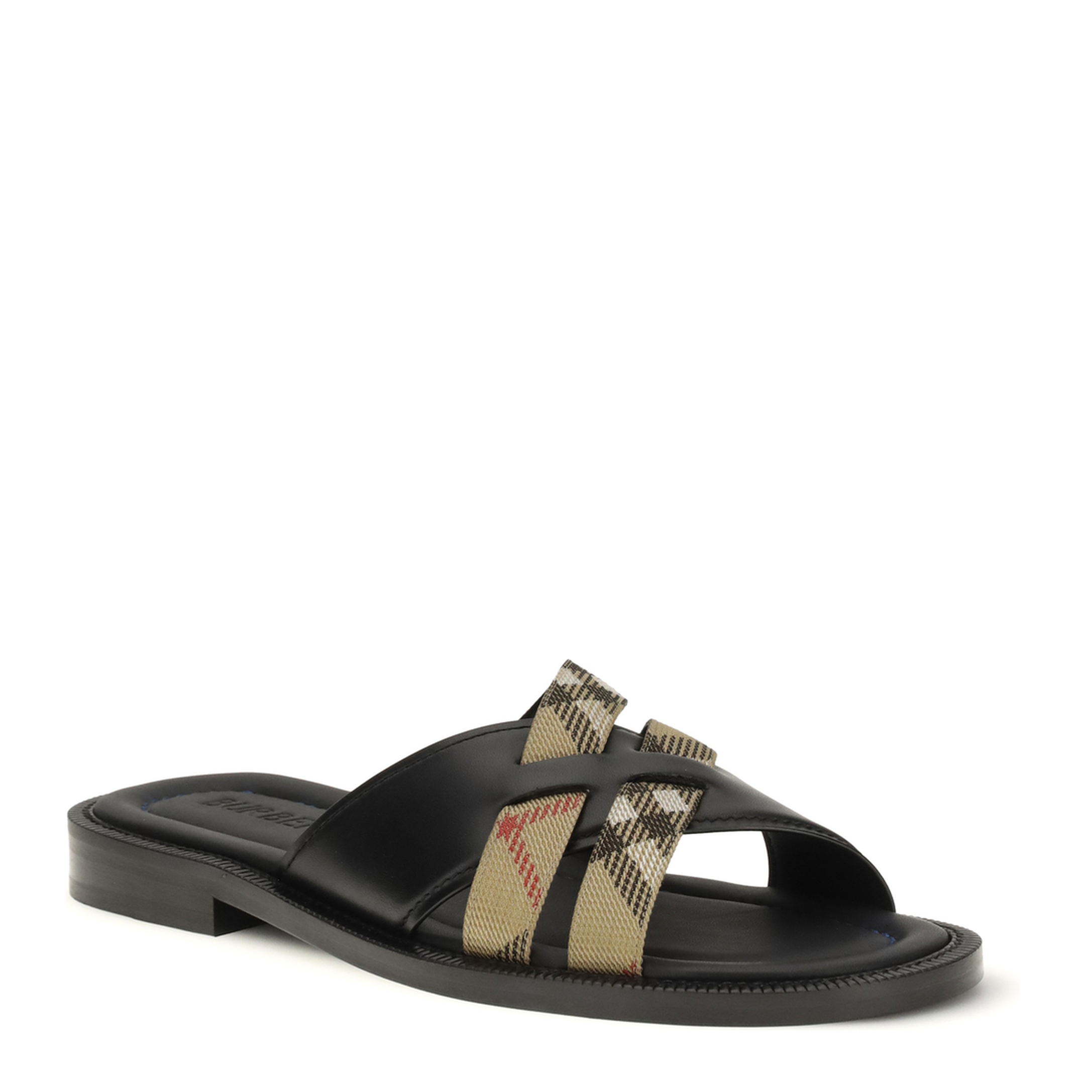 MAYFEYR - Burberry - Drift Leather And Check Sandals - 8118779