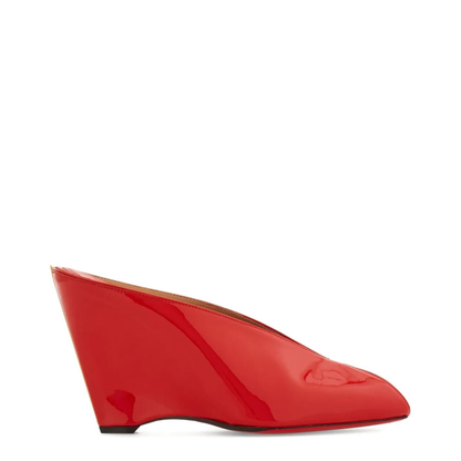 MAYFEYR - Ferragamo - Alicia 95 Peep Toe Patent Leather Mule - 01K8740787683