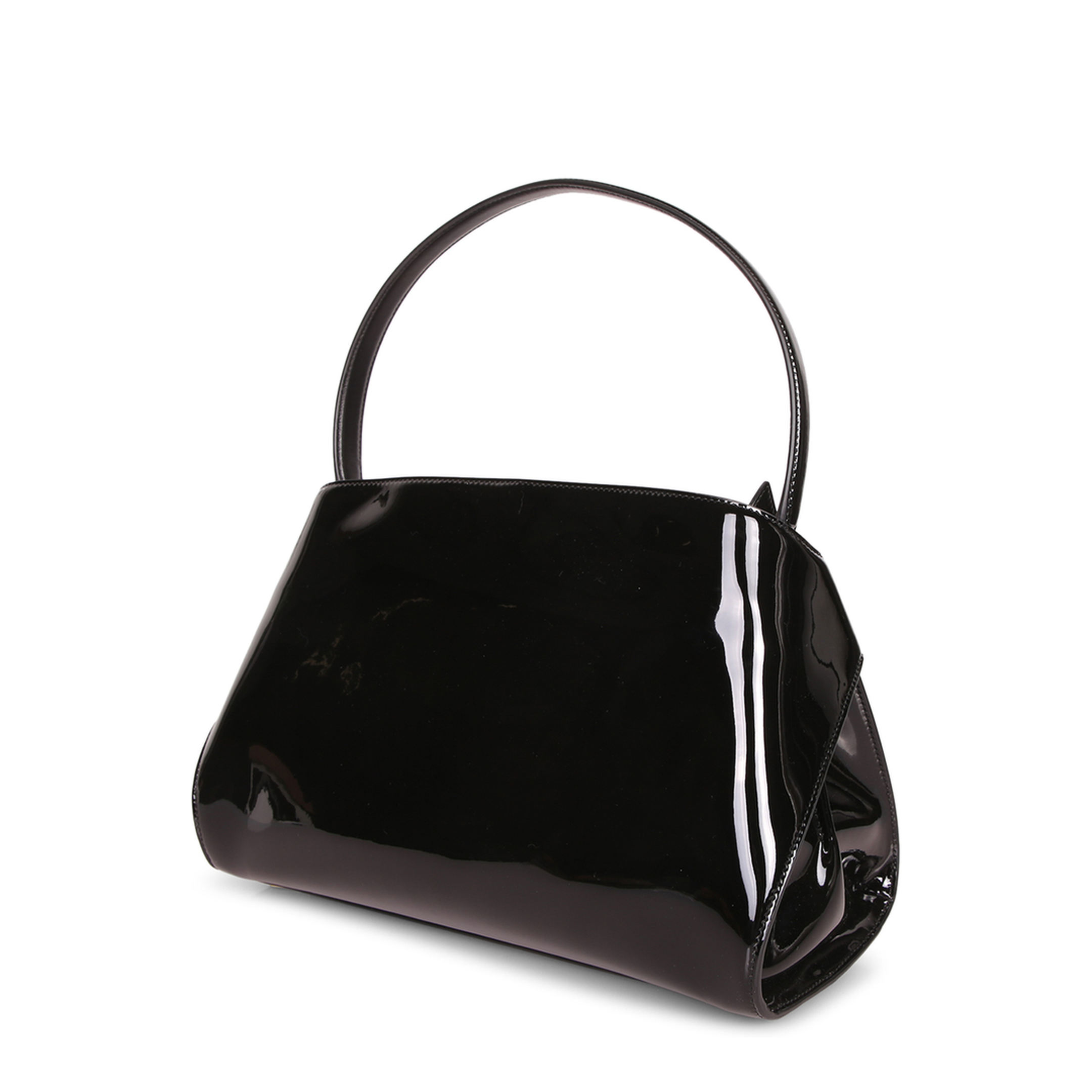 MAYFEYR - Ferragamo - Glossy Patent Leather. Metallic Closure. Top Handle And Adjustable Strap. - 793350219816039