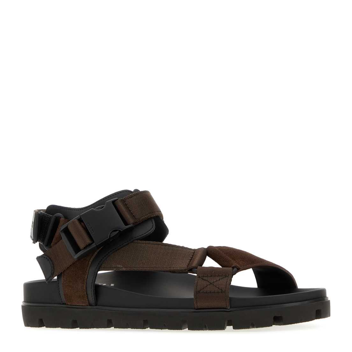 MAYFEYR - Prada - Dark Brown Fabric And Suede Sandals - 2X3177FG0003ZOEF0003