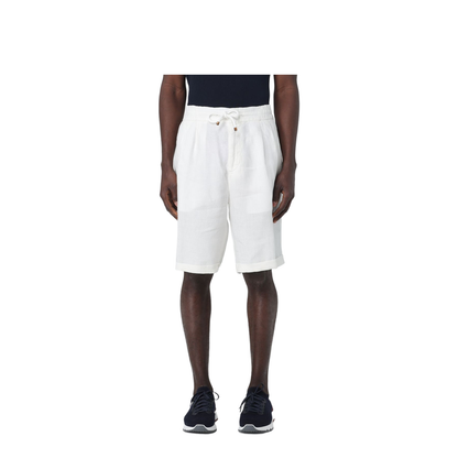Garment Dyed Linen Gabardine Bermuda Shorts