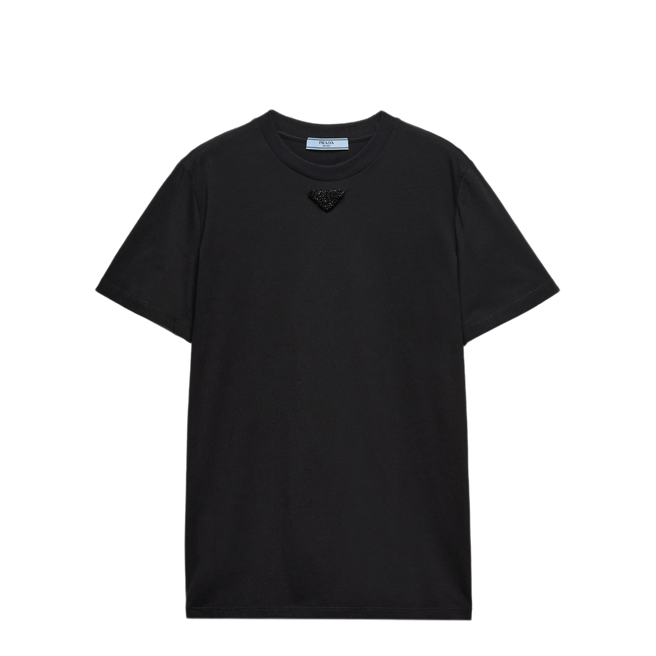 MAYFEYR - Prada - Embroidered-Triangle Jersey T-Shirt - 35838RS16216DVF0002