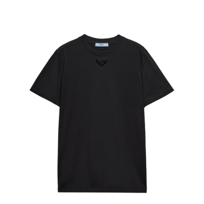 MAYFEYR - Prada - Embroidered-Triangle Jersey T-Shirt - 35838RS16216DVF0002