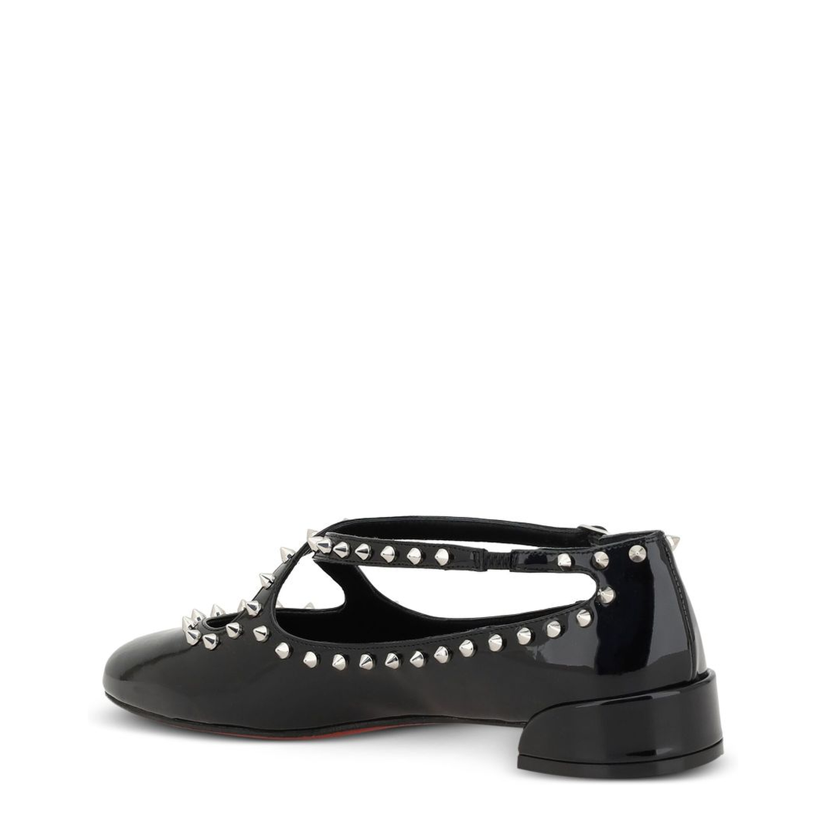 Side Buckle Fastening Stacked Heel Spike Stud Detailing