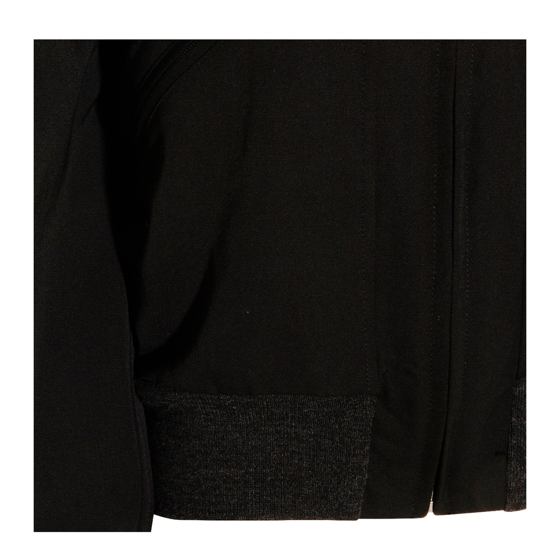 Black Zip-Up Jacket in Virgin Wool