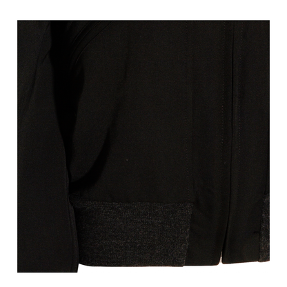 Black Zip-Up Jacket in Virgin Wool