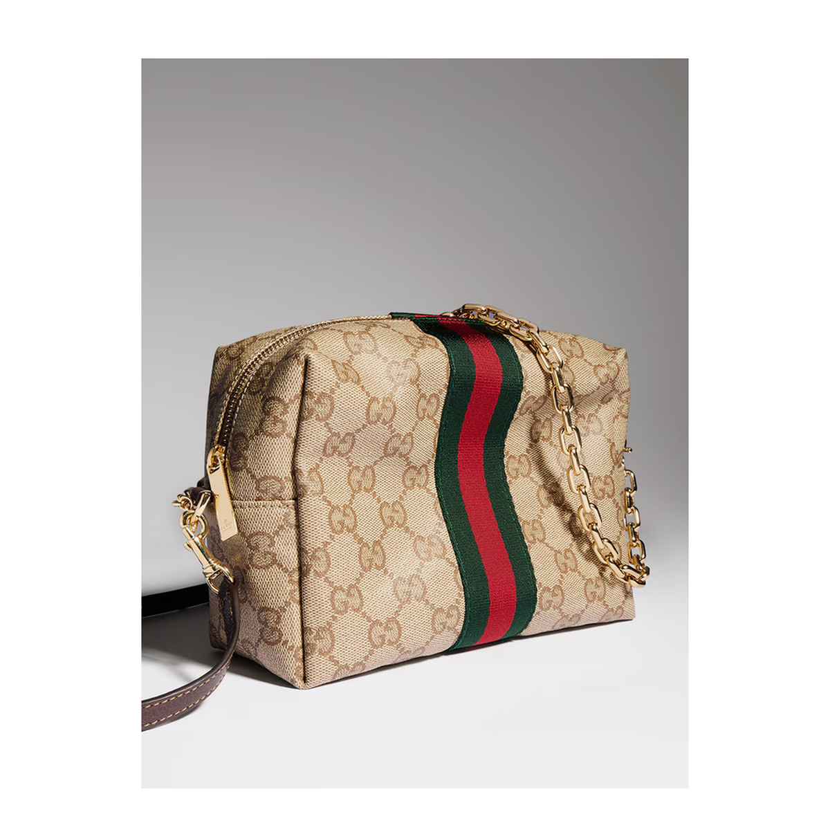 GG Supreme Canvas Toiletry Case - Beige/Ebony Supreme