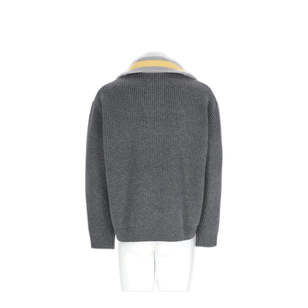 MAYFEYR - DRÔLE DE MONSIEUR - Wool Cashmere Intarsia Grey Sweater - PO238WO027GREY