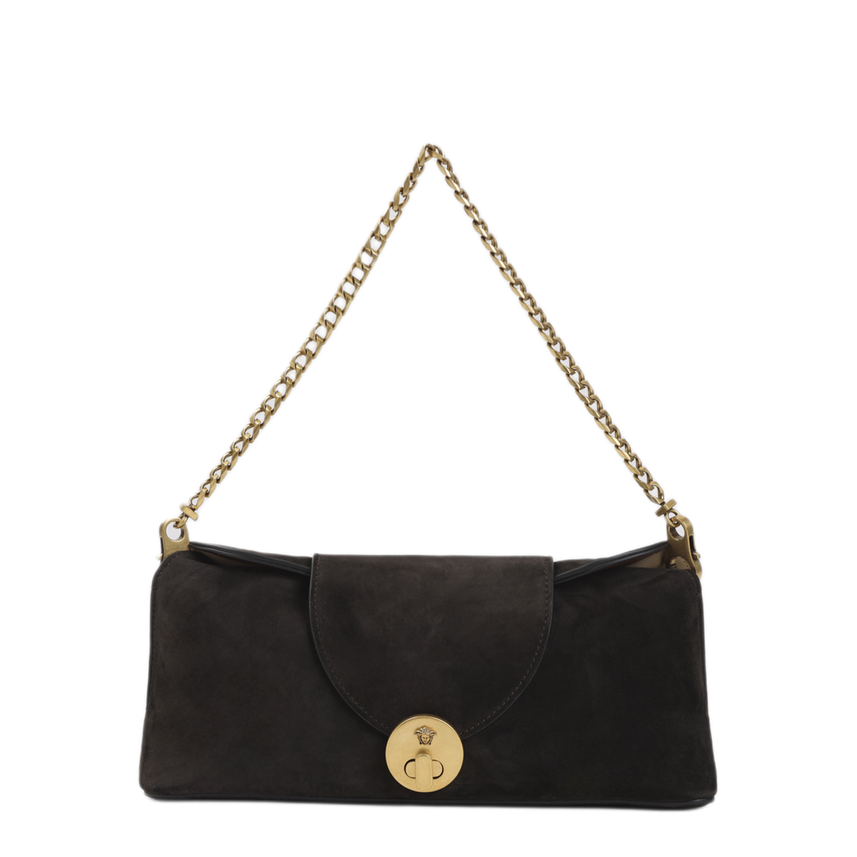 Vivian Small Suede Leather Clutch - Brown