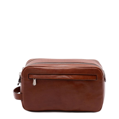Cowhide Beauty Case with Double Zip