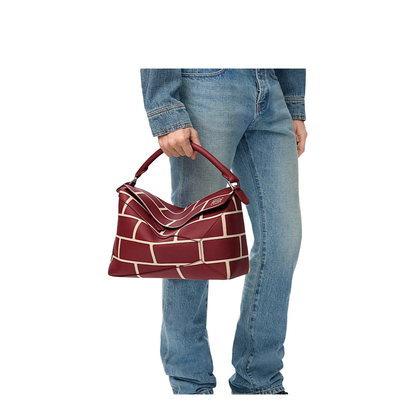 Large Puzzle Edge Bag in Classic Calfskin Red