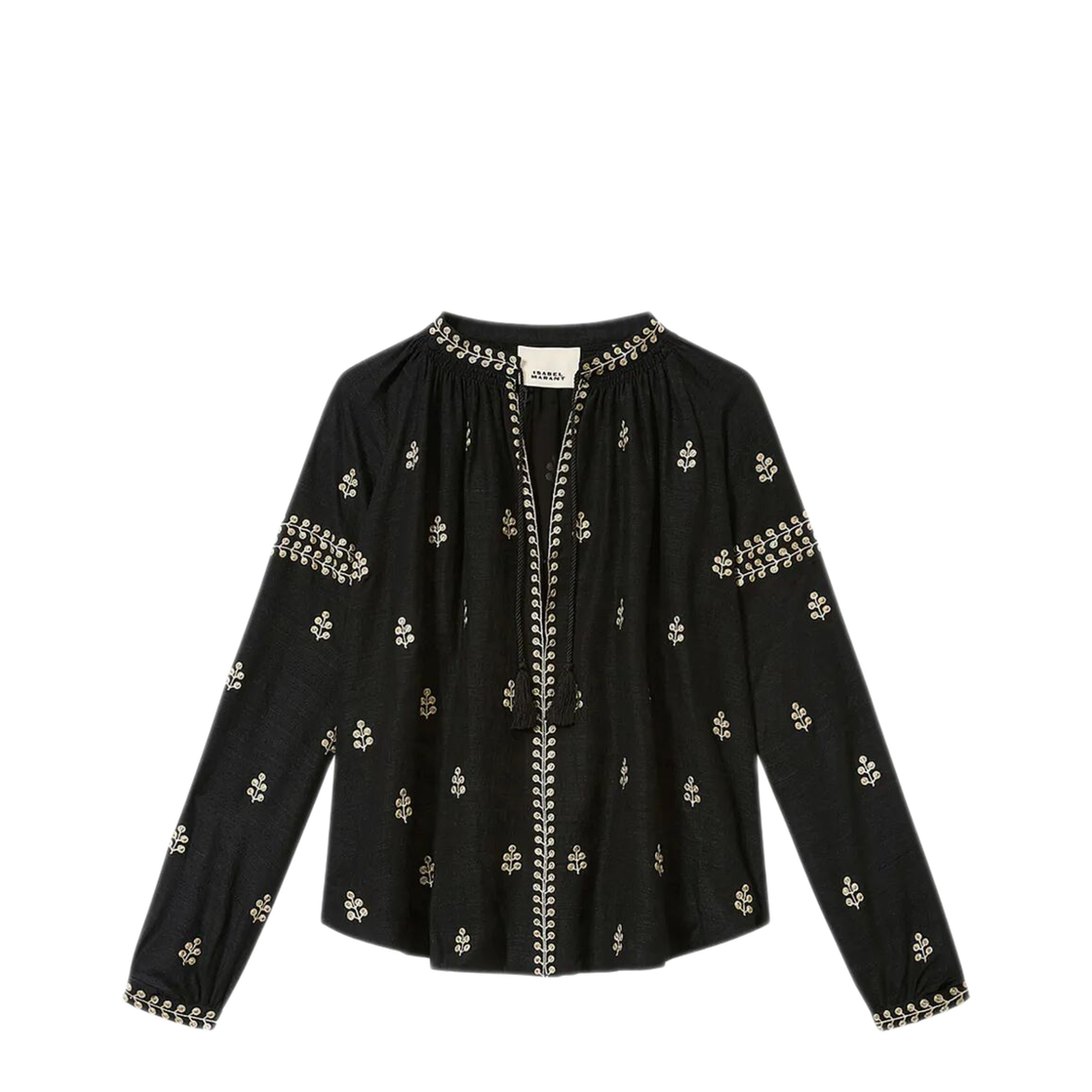 MAYFEYR - Isabel Marant - Rodis Embroidered Tussar Silk Blouse - HT0826FAD1J12I01BK