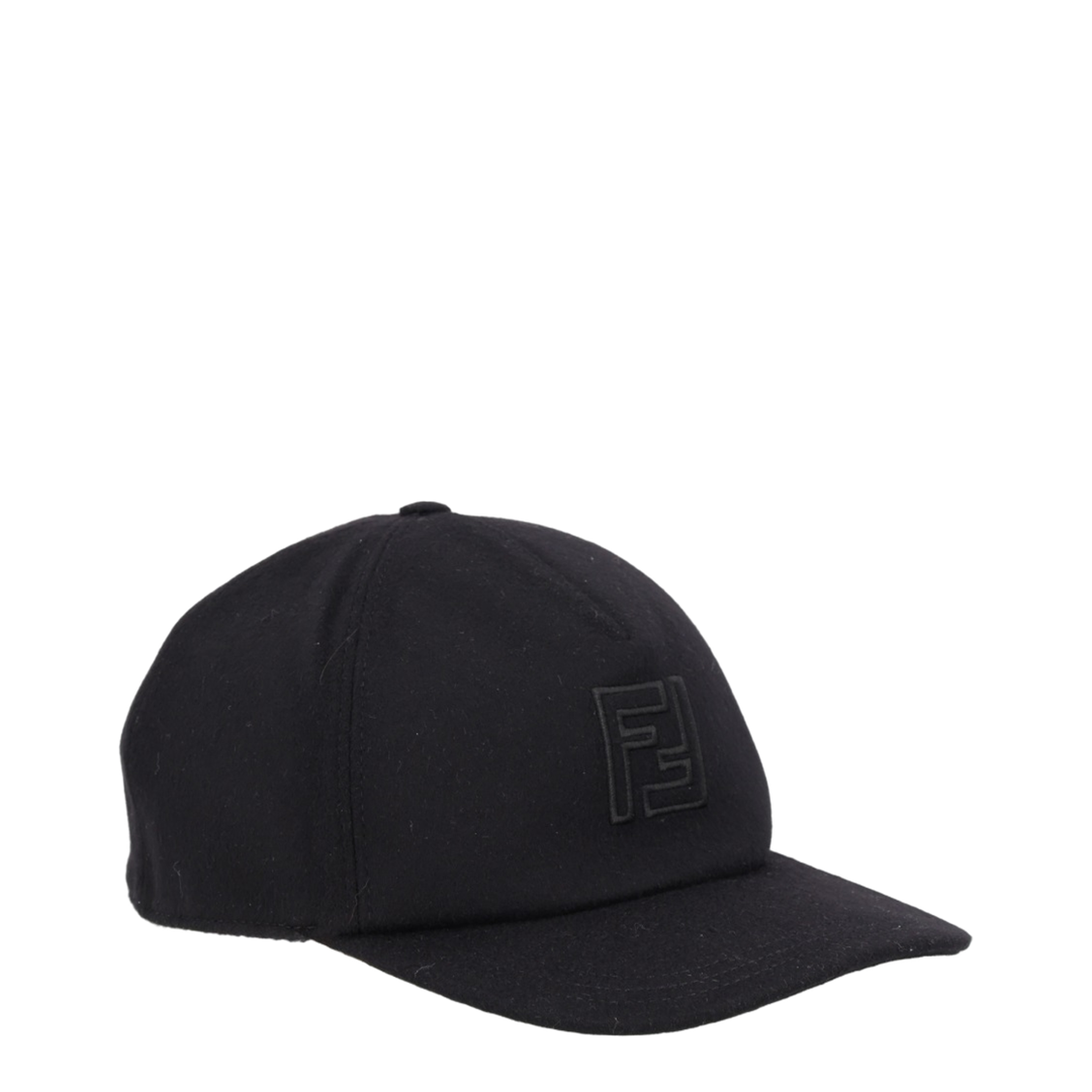 Black Wool and Cashmere Baseball Cap