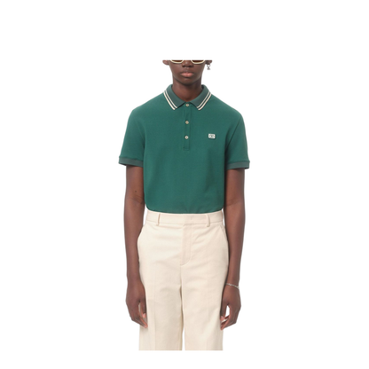 Cotton Piqué Polo Shirt With Logo Patch