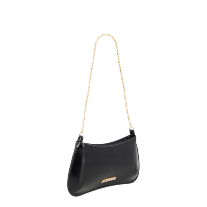 Le Petit Bisou Chaîne Calf Leather Shoulder Bag - Black