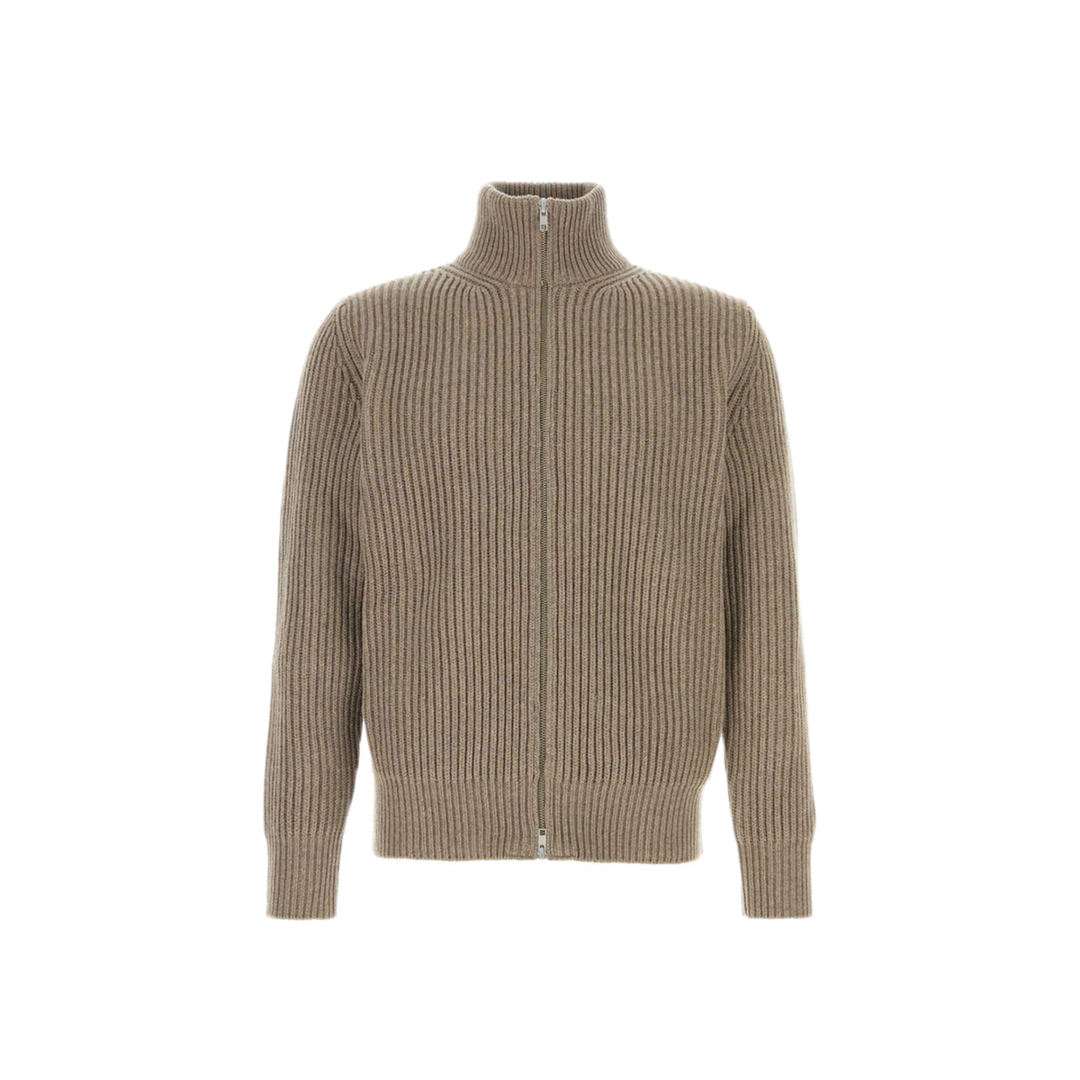 Beige Mélange Wool Cardigan