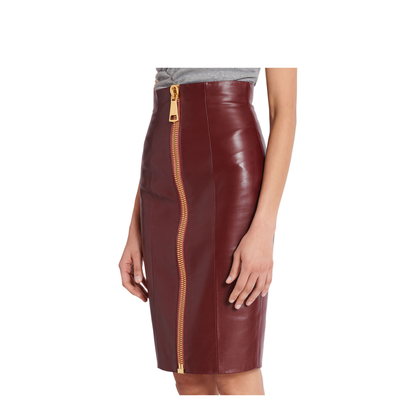 Lambskin Leather Pencil Skirt